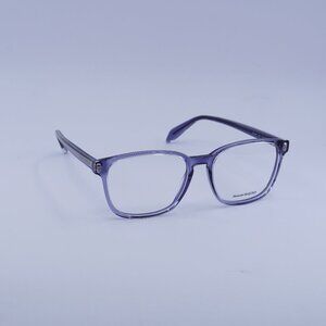 Alexander McQueen AM0244O 004 Eyeglasses Transparent Blue 53mm Square Frame